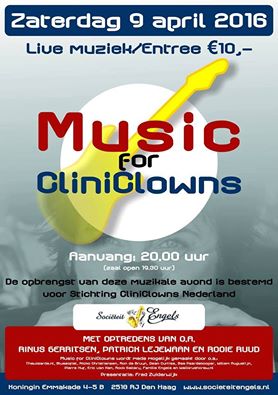 Music for Cliniclowns poster April 09 2016 Zaal Engels - Den Haag